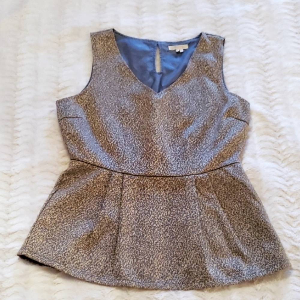 Tulle peplum brocade tank top new without tags